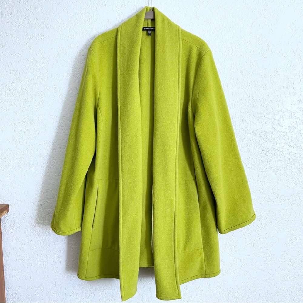 Eileen Fisher Bright Green Pea Coat